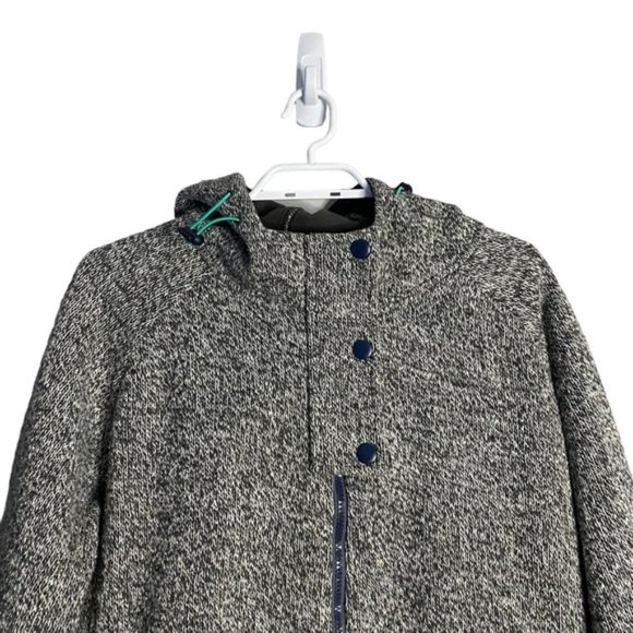 Redhill Brand Women's Black Marled Wool Knit Full Zip Hooded Jacket - Picture 2 of 11